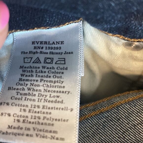 EVERLANE- highest rise skinny jean- Dark Wash- ankle length- Size 26 - Picture 7 of 7